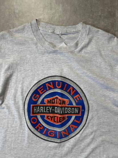 90s Vintage Harley Davidson Circle Logo Heather Gray T Shirt - XL - | Martin City Vintage