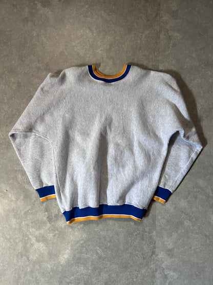 90s Vintage St. Louis Rams Spellout Heather Gray Crewneck - M - M | Martin City Vintage