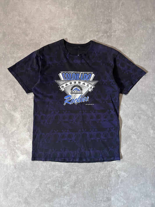 90s Vintage Colorado Rockies Black AOP T Shirt - M - M | Martin City Vintage