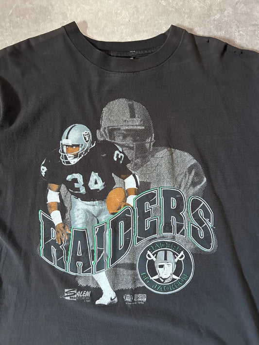 1990 Vintage Bo Jackson Los Angeles Raider Salem Black T Shirt - L - L | Martin City Vintage