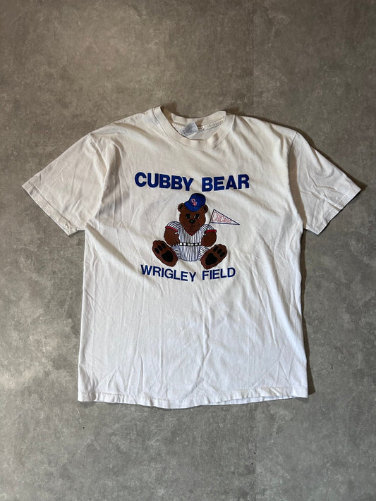 90s Vintage Chicago Cubs Teddy Bear White T Shirt - XL - XL | Martin City Vintage