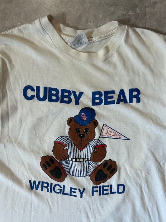 90s Vintage Chicago Cubs Teddy Bear White T Shirt - XL - XL | Martin City Vintage
