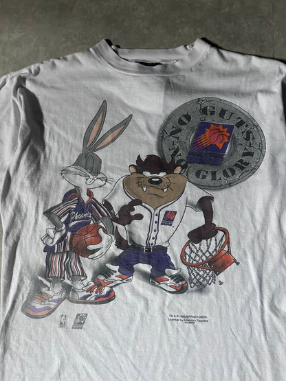 90's Vintage Phoenix Suns Looney Tunes White T-Shirt - L - L | Martin City Vintage