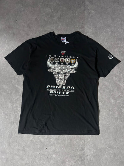 90's Vintage Chicago Bulls Diamond Print Black T-Shirt - XL - XL | Martin City Vintage