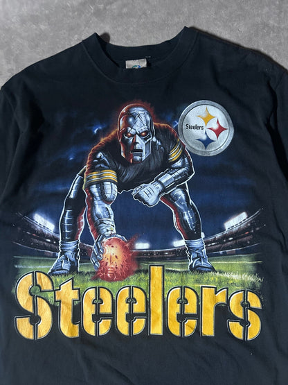 2000's Vintage Pittsburgh Steelers Liquid Blue Black T-Shirt - L - L | Martin City Vintage