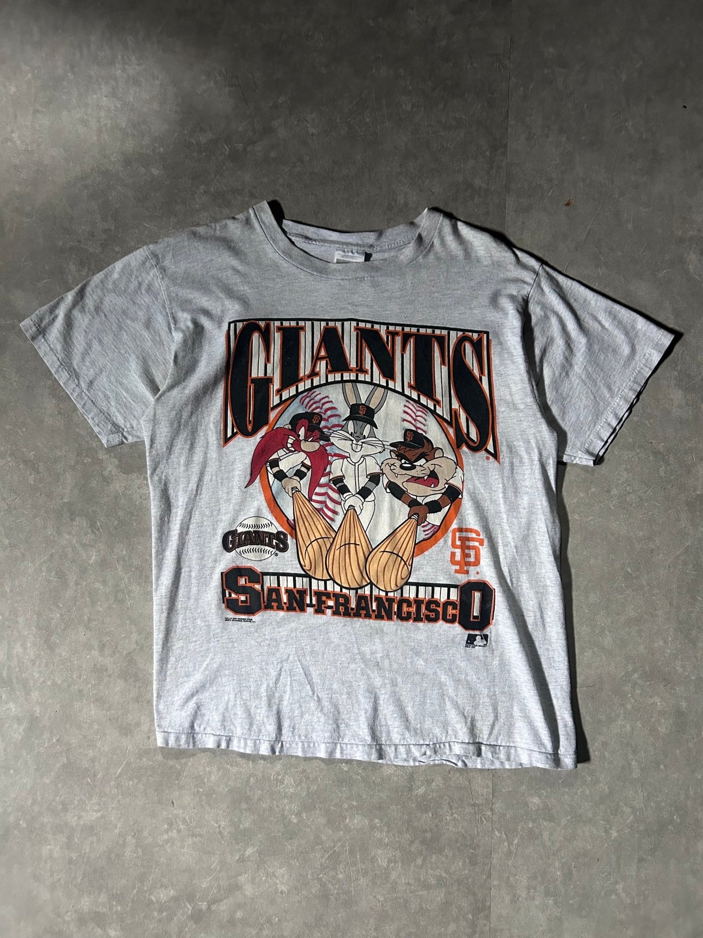 90's Vintage San Francisco Giants Looney Tunes Heather Gray T-Shirt - L - L | Martin City Vintage