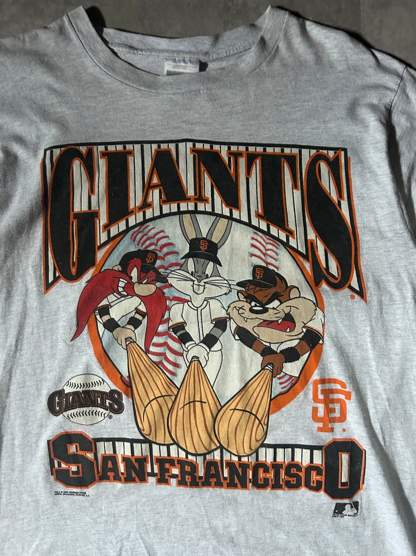 90's Vintage San Francisco Giants Looney Tunes Heather Gray T-Shirt - L - L | Martin City Vintage