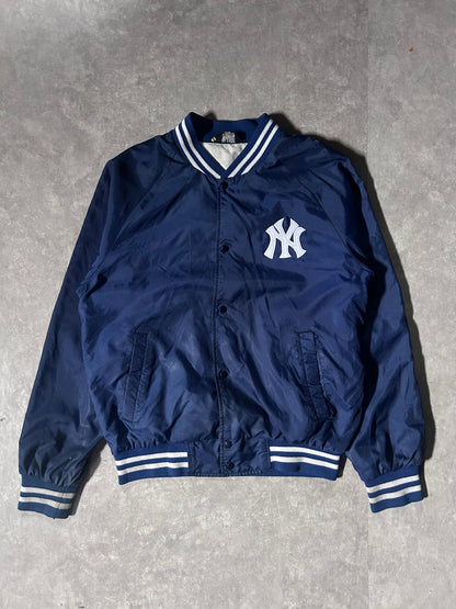 80's Vintage New York Yankees Navy Embroidered Bomber Jacket - L - L | Martin City Vintage
