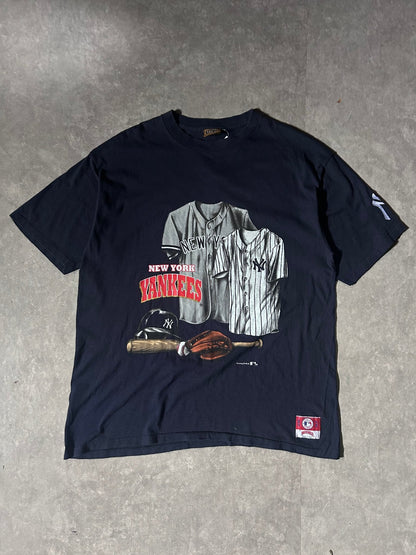 90's Vintage New York Yankees Nutmeg Navy T-Shirt - XL - XL | Martin City Vintage