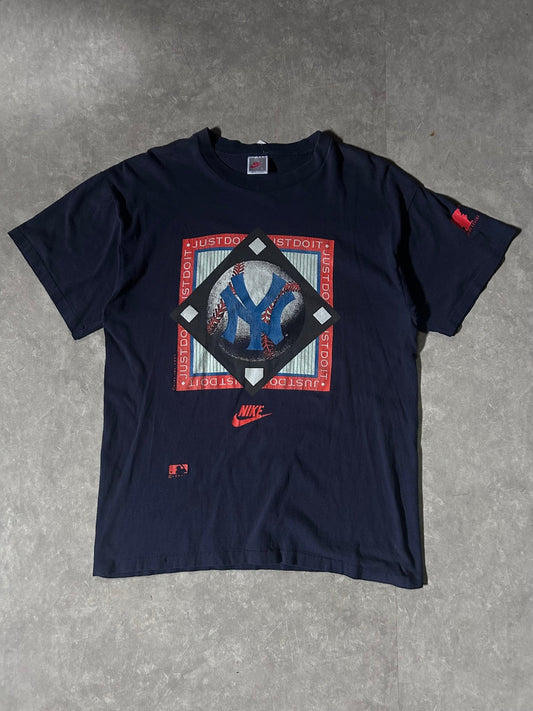 90's Vintage New York Yankees Nike Navy T-Shirt - L - L | Martin City Vintage