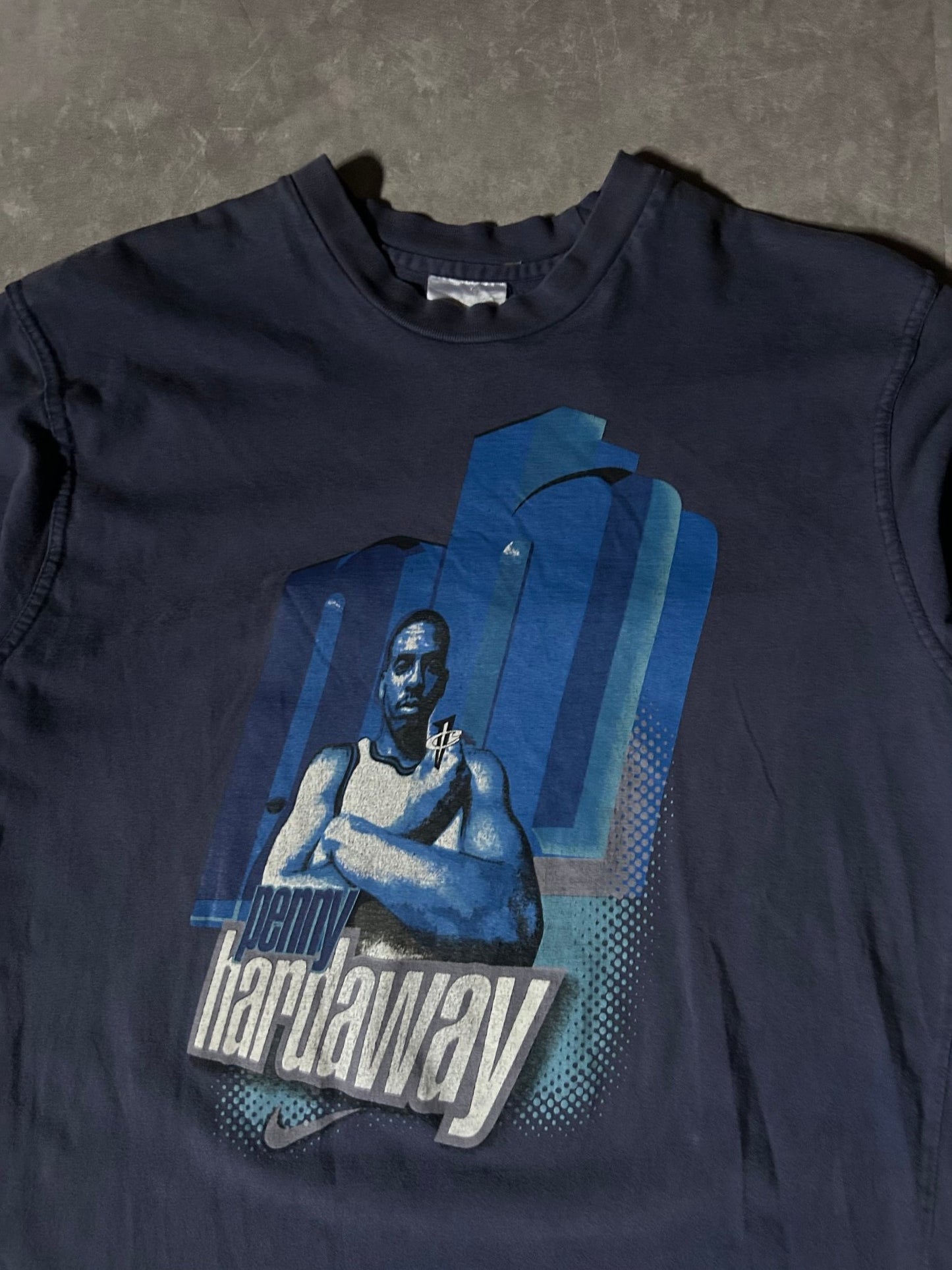 90's Vintage Penny Hardaway Nike Foamposite Navy T-Shirt - L - L | Martin City Vintage