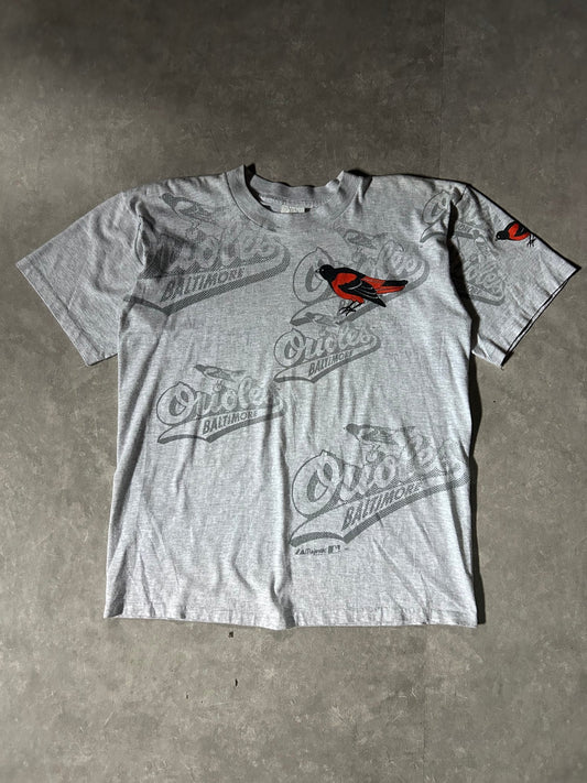2000's Baltimore Orioles AOP Heather Gray T-Shirt - L - L | Martin City Vintage