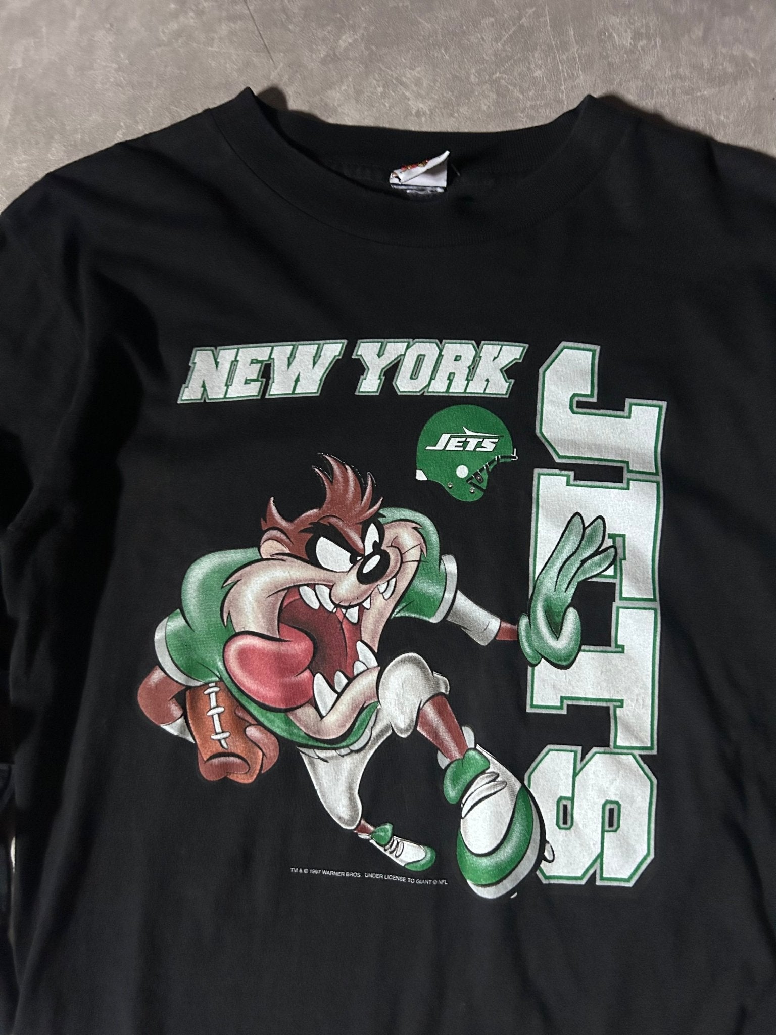 90's Vintage New York Jets Looney Tunes Black Long Sleeve - M - M | Martin City Vintage