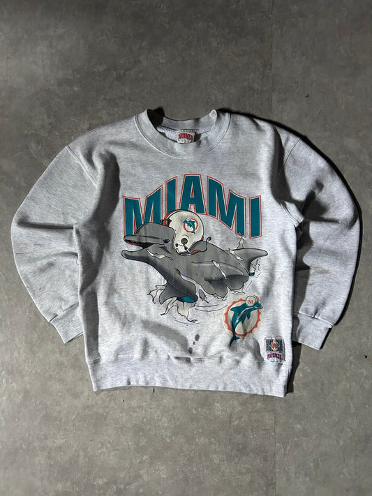 90's Vintage Miami Dolphins Breakthrough Heather Gray Crewneck - M - M | Martin City Vintage