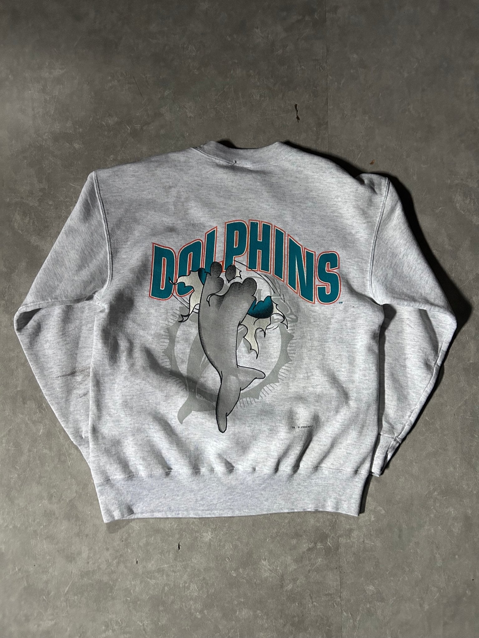 90's Vintage Miami Dolphins Breakthrough Heather Gray Crewneck - M - M | Martin City Vintage