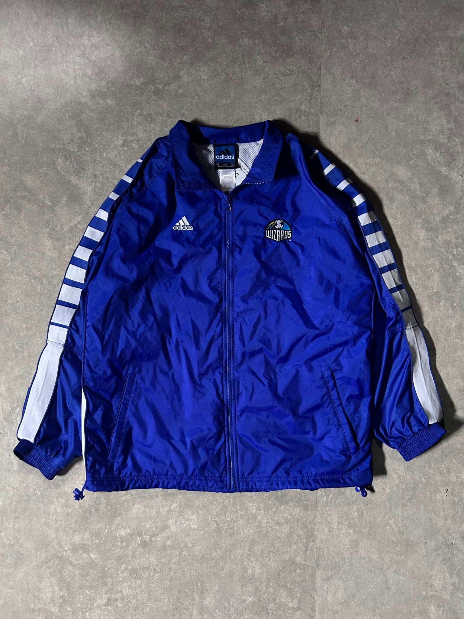 90's Vintage Kansas City Wizards Adidas Blue Windbreaker - L - L | Martin City Vintage