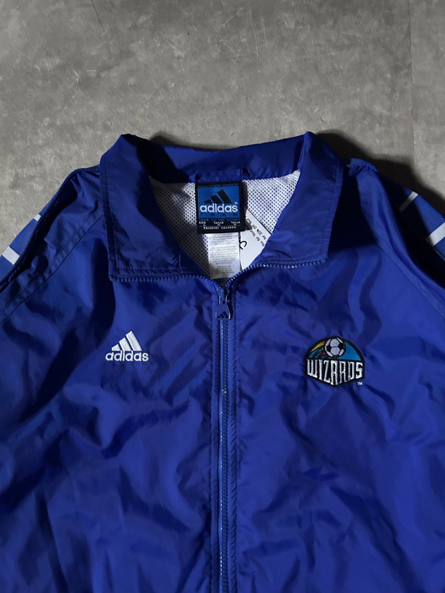 90's Vintage Kansas City Wizards Adidas Blue Windbreaker - L - L | Martin City Vintage