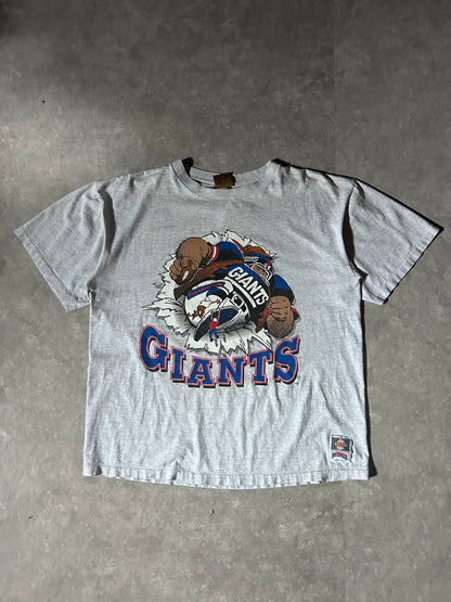 90's Vintage New York Giants Jack Davis Break Through Heather Gray T-Shirt - XL - XL | Martin City Vintage