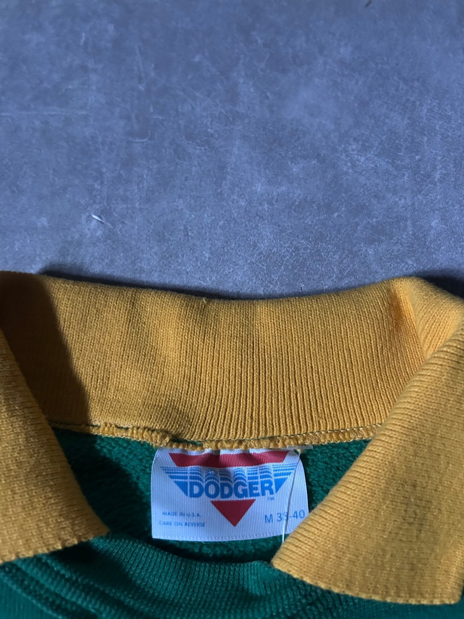 90's Vintage Notre Dame Fighting Irish Green Collared Crewneck - M - M | Martin City Vintage