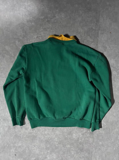 90's Vintage Notre Dame Fighting Irish Green Collared Crewneck - M - M | Martin City Vintage