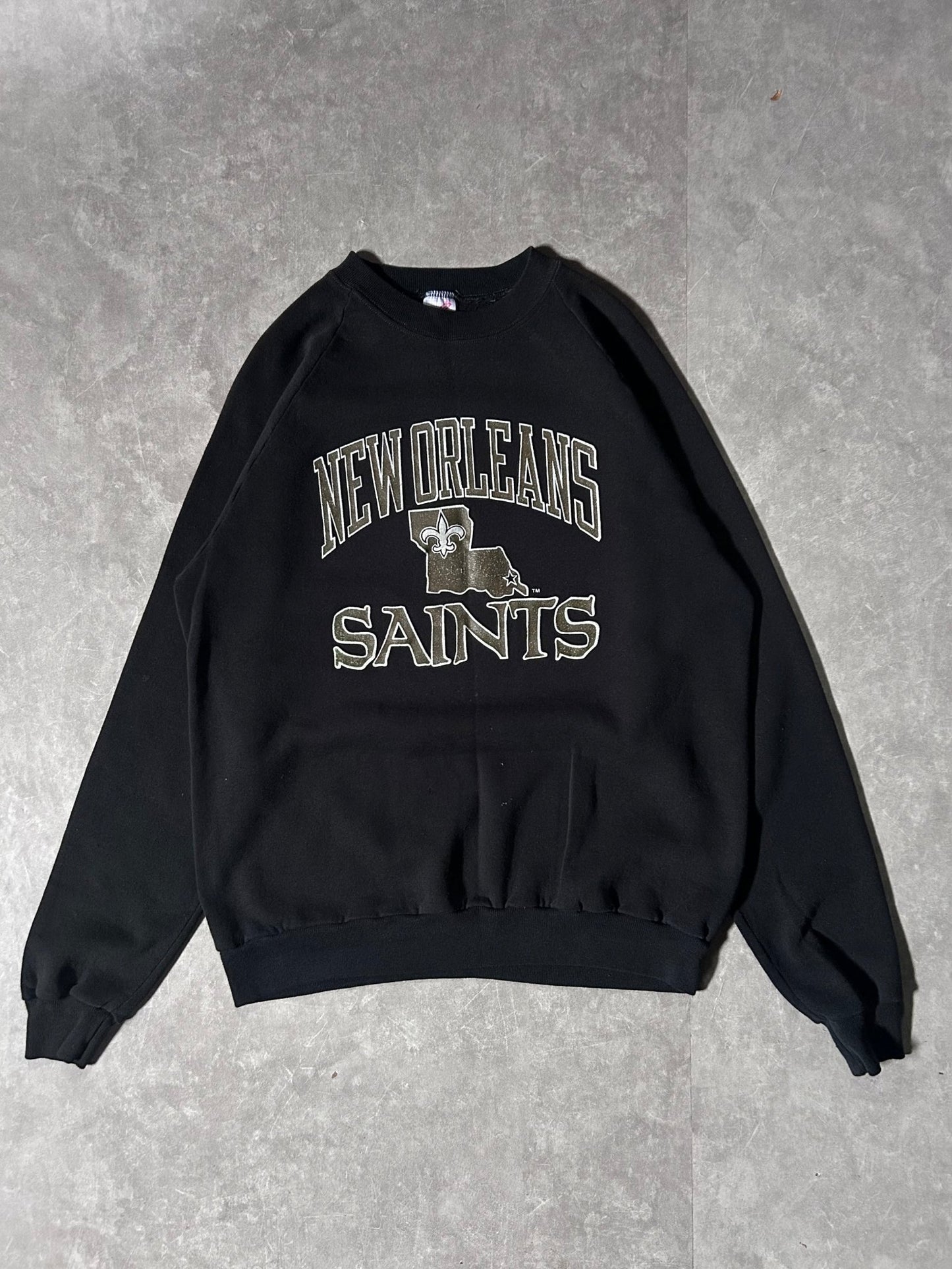 90's Vintage New Orleans Saints Black Crewneck - XL - XL | Martin City Vintage