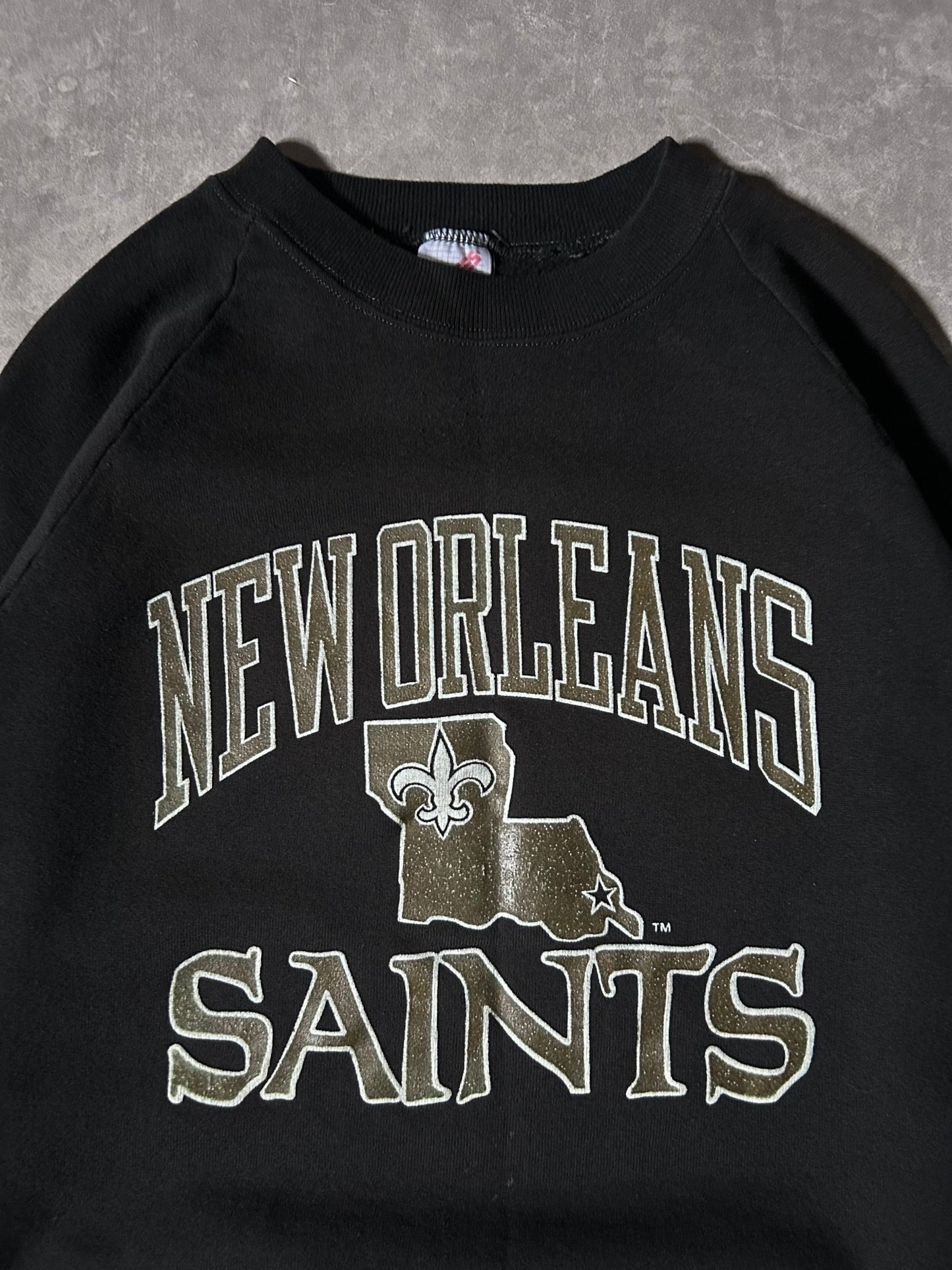 90's Vintage New Orleans Saints Black Crewneck - XL - XL | Martin City Vintage