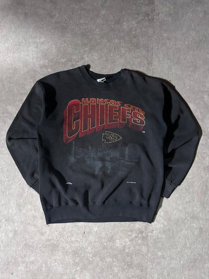 90's Vintage Kansas City Chiefs Nutmeg Black Crewneck - L - L | Martin City Vintage