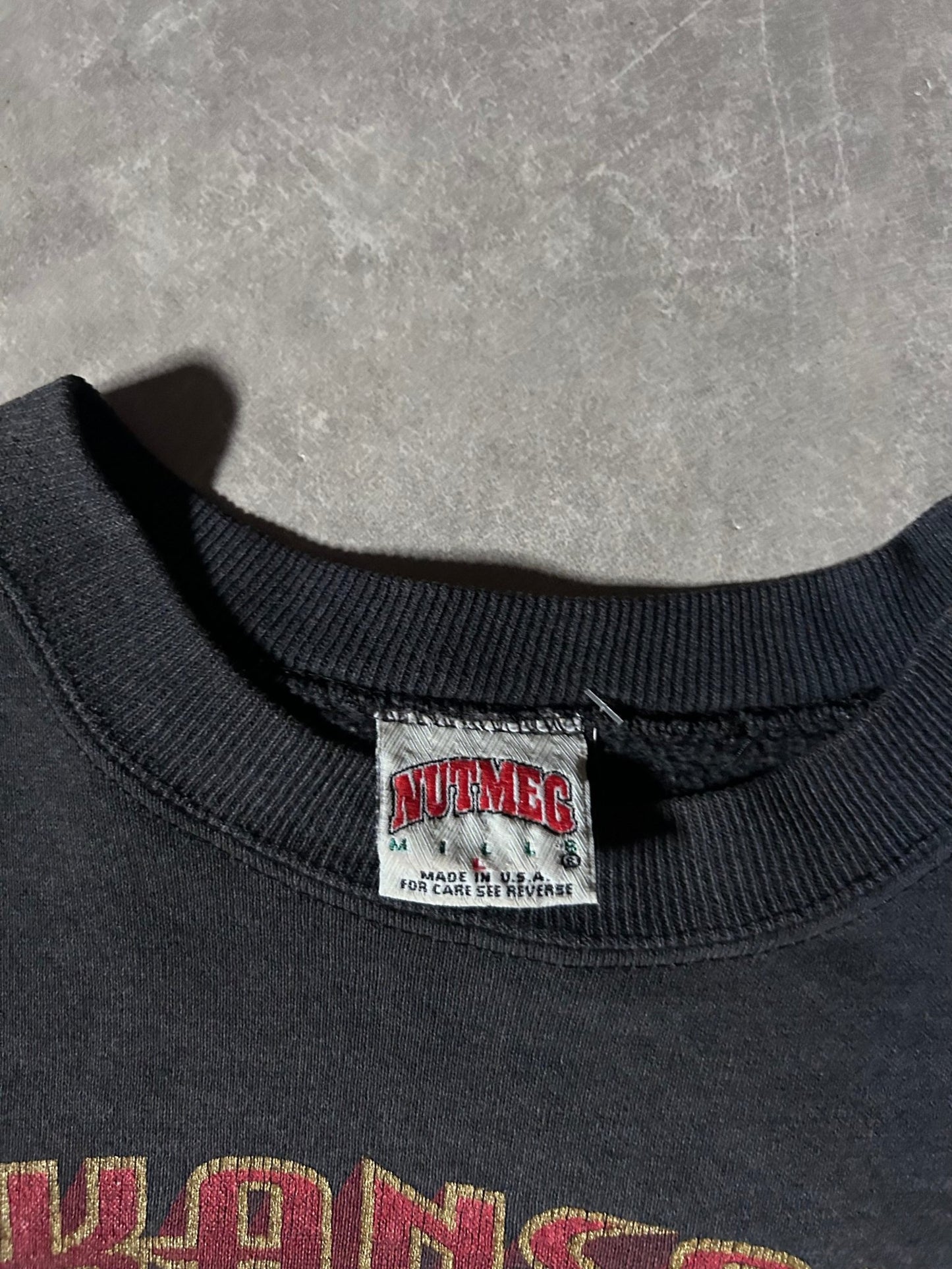 90's Vintage Kansas City Chiefs Nutmeg Black Crewneck - L - L | Martin City Vintage