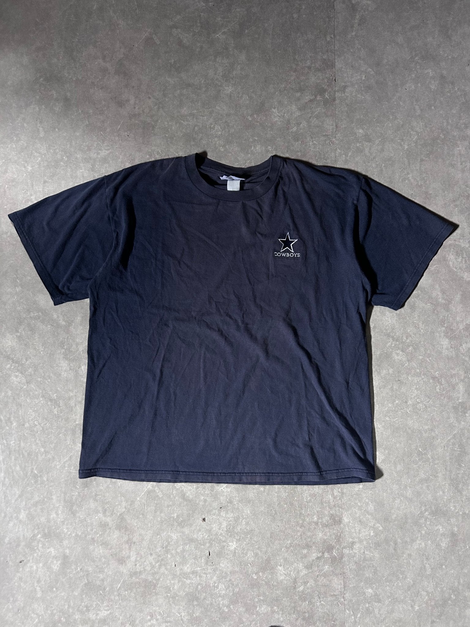 90's Vintage Dallas Cowboys Minimal Embroidered Navy T-Shirt - XL - XL | Martin City Vintage