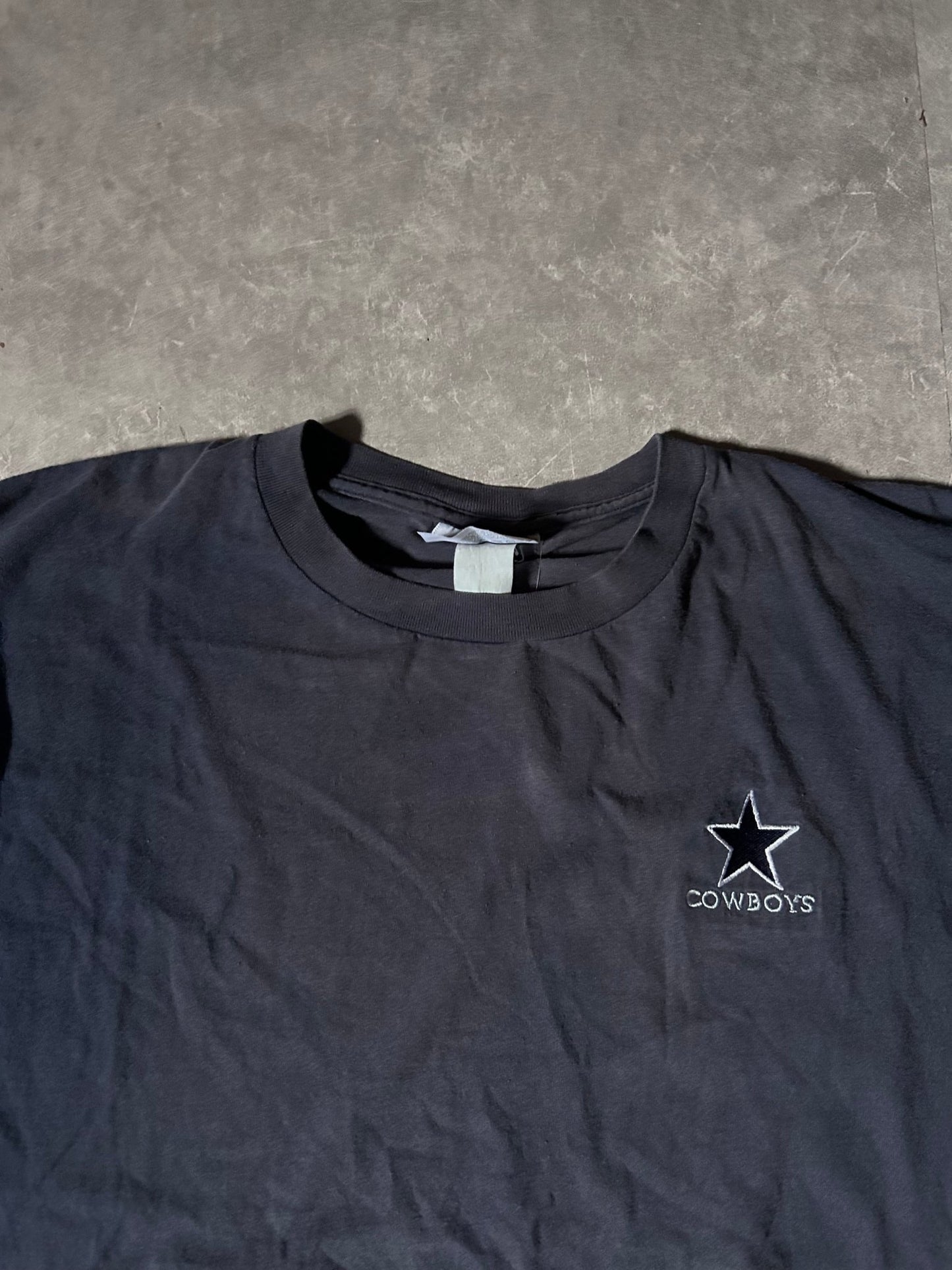 90's Vintage Dallas Cowboys Minimal Embroidered Navy T-Shirt - XL - XL | Martin City Vintage