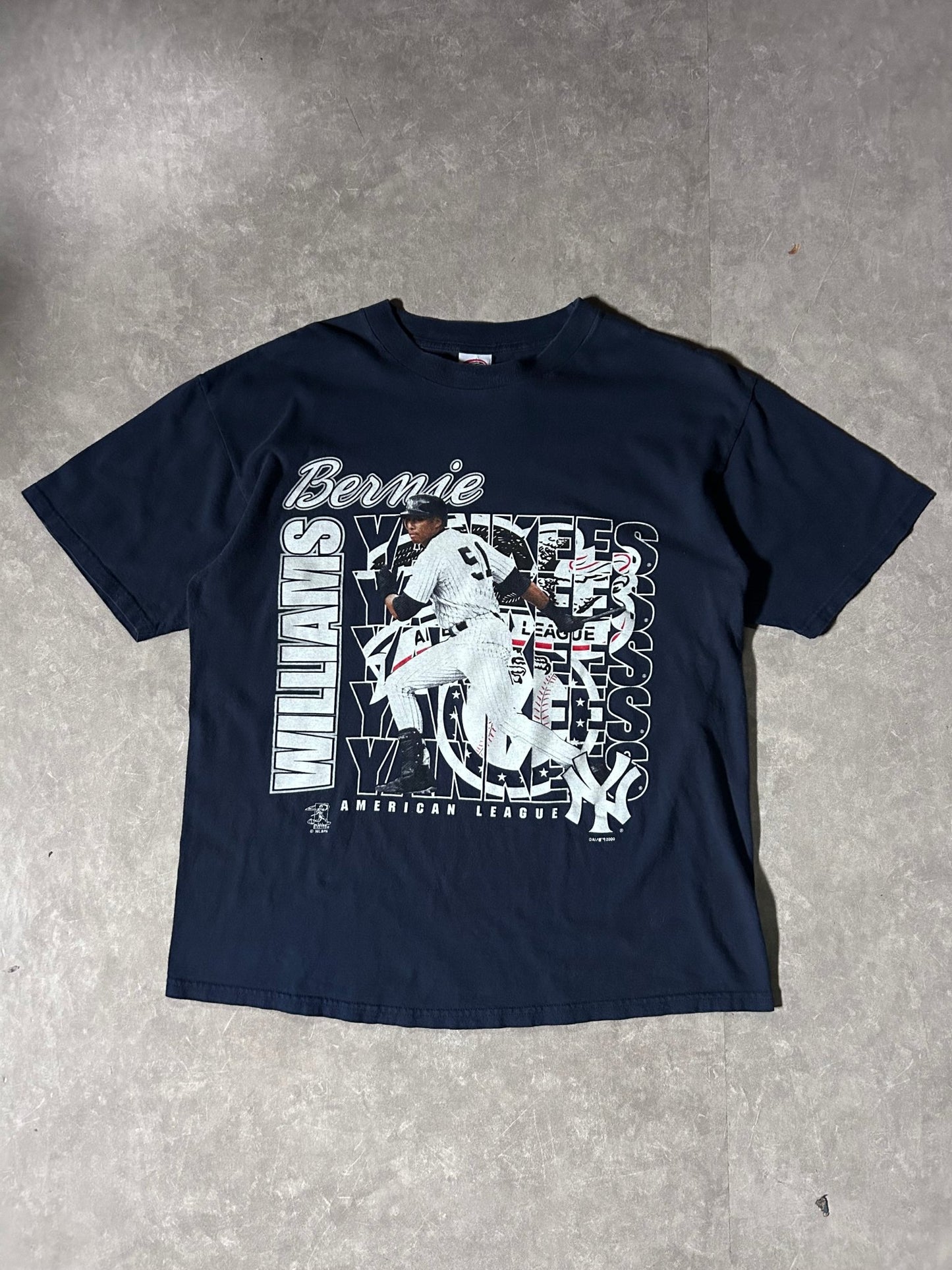 90's Vintage Bernie Williams New York Yankees Navy T-Shirt - L - L | Martin City Vintage