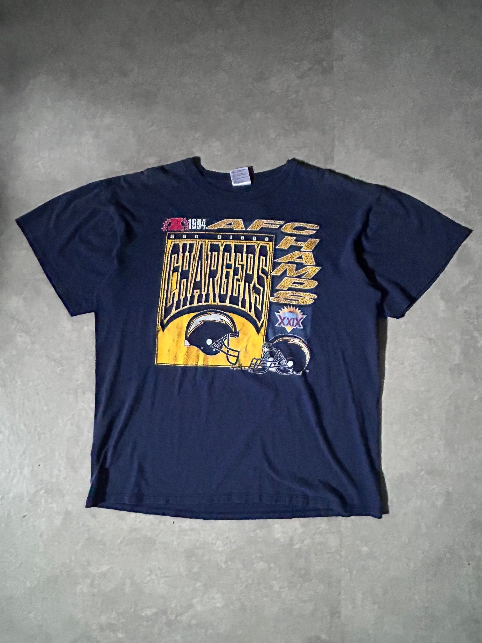 1994 Vintage San Diego Chargers AFC Champion Navy T-Shirt - XL - XL | Martin City Vintage