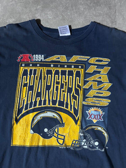 1994 Vintage San Diego Chargers AFC Champion Navy T-Shirt - XL - XL | Martin City Vintage