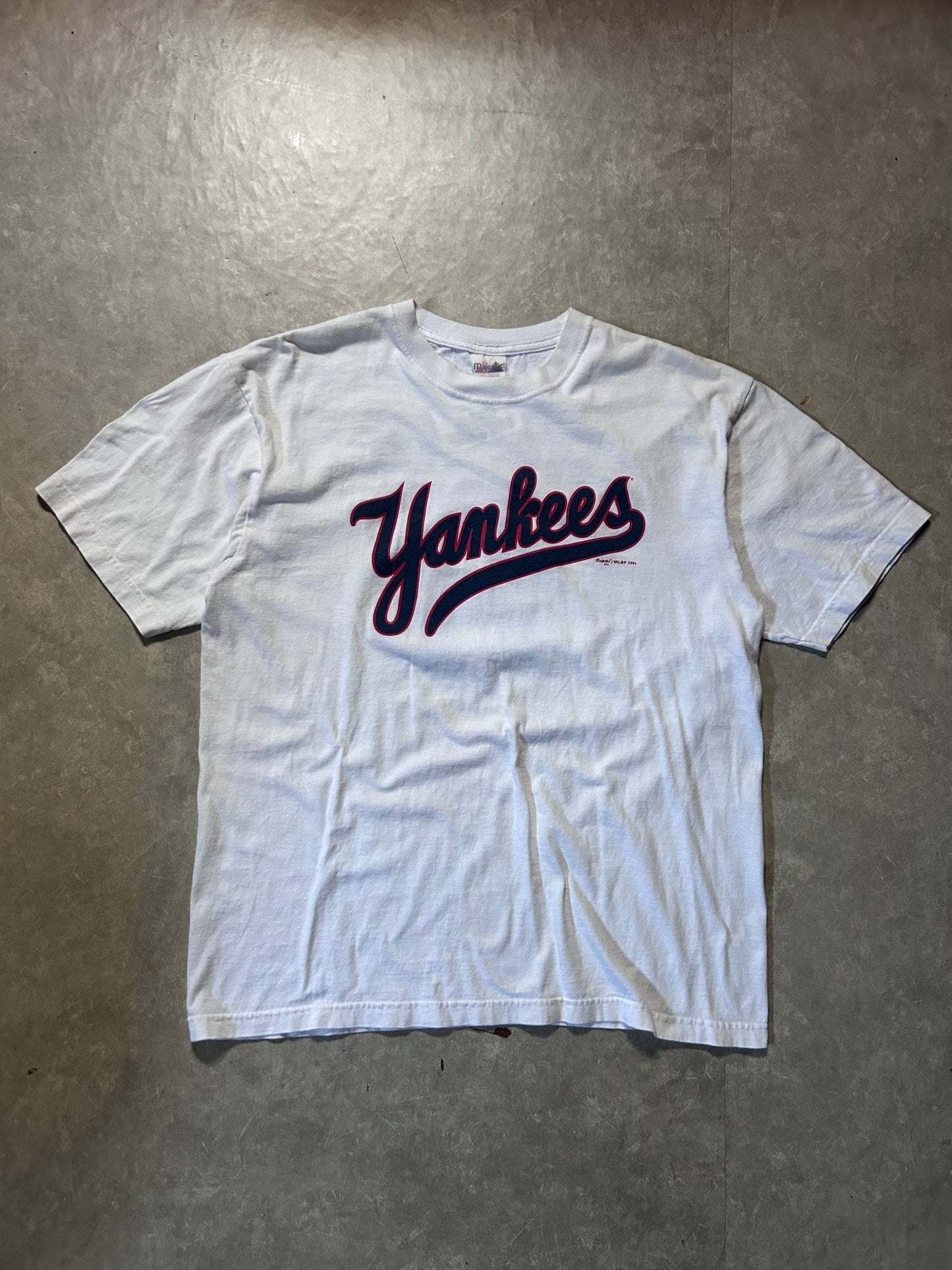 90's Vintage Yogi Berra New York Yankees Script White T-Shirt - XL - XL | Martin City Vintage