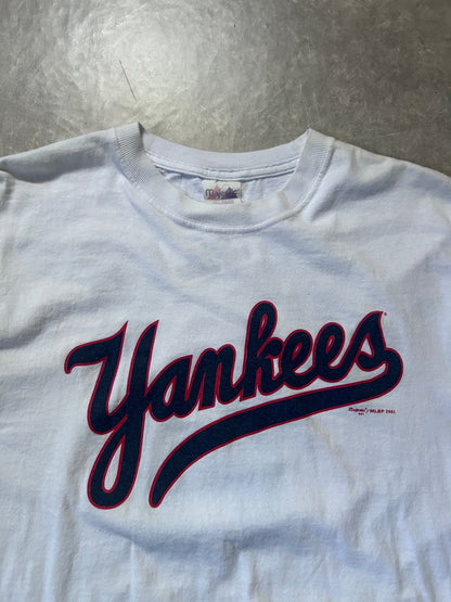 90's Vintage Yogi Berra New York Yankees Script White T-Shirt - XL - XL | Martin City Vintage