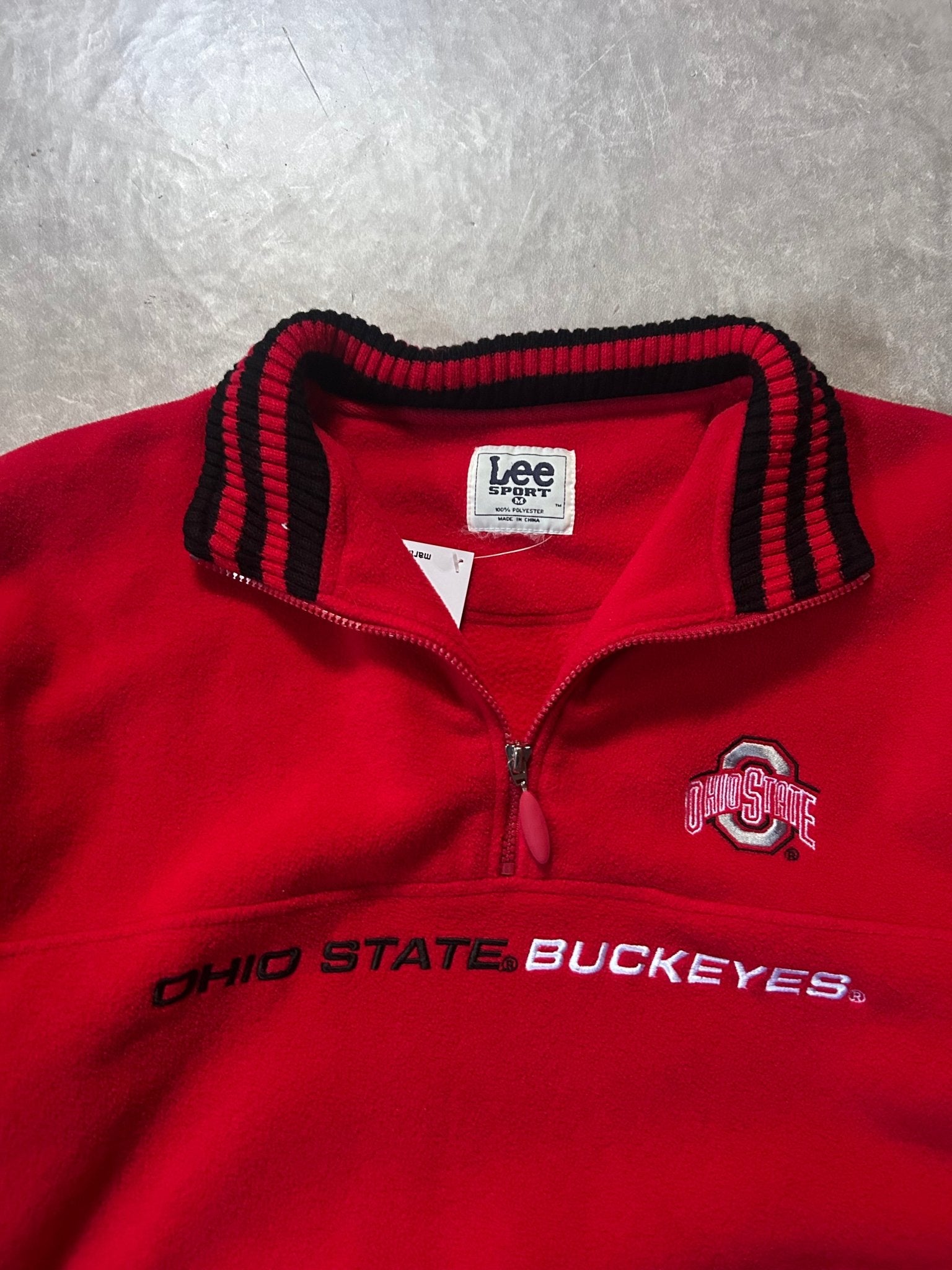 90's Vintage Ohio State Buckeyes Red Quarter Zip Up Jacket - M - L | Martin City Vintage