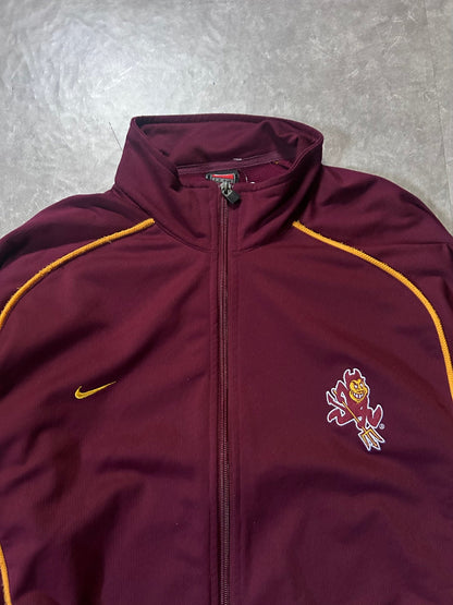 2000's Vintage Arizona State Sun Devils Nike Maroon Track Jacket - L - L | Martin City Vintage