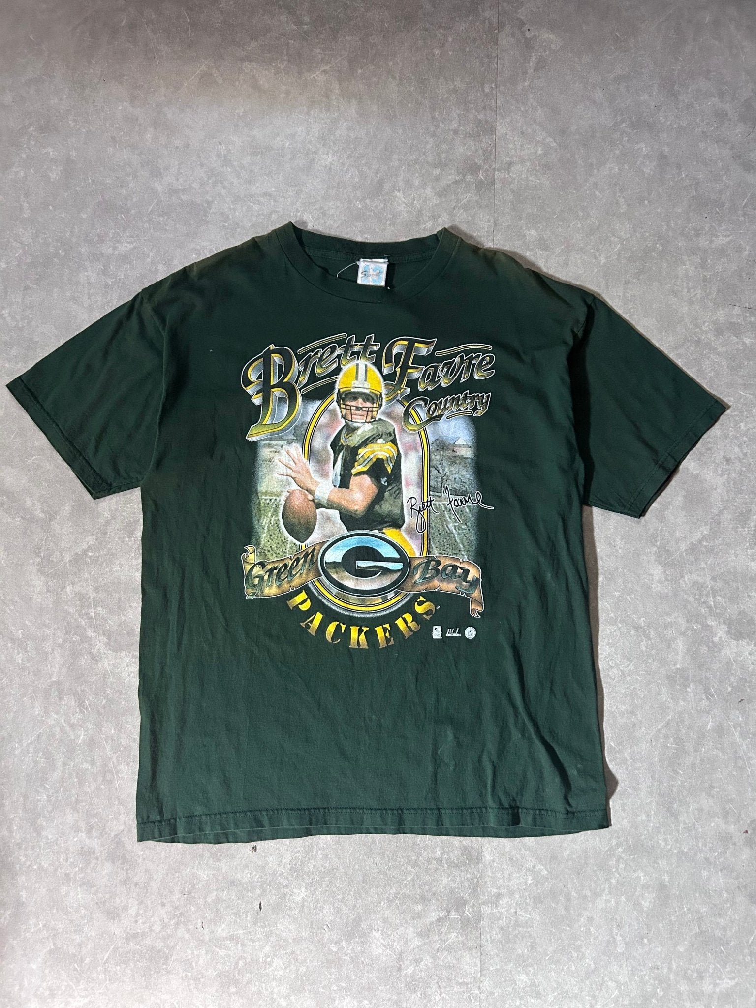 90's Vintage Brett Favre Green Bay Packers Green T-Shirt - L - L | Martin City Vintage