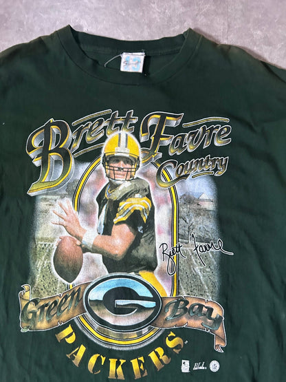 90's Vintage Brett Favre Green Bay Packers Green T-Shirt - L - L | Martin City Vintage