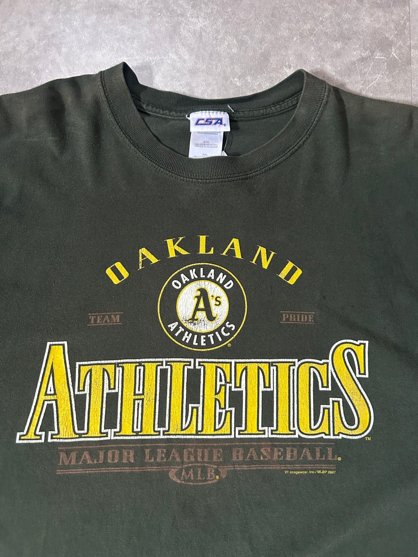 90's Vintage Oakland Athletics Green T-Shirt - XXL - XXL | Martin City Vintage