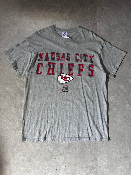 90's Vintage Kansas City Chiefs Riddell Grey T-Shirt - XL - XL | Martin City Vintage