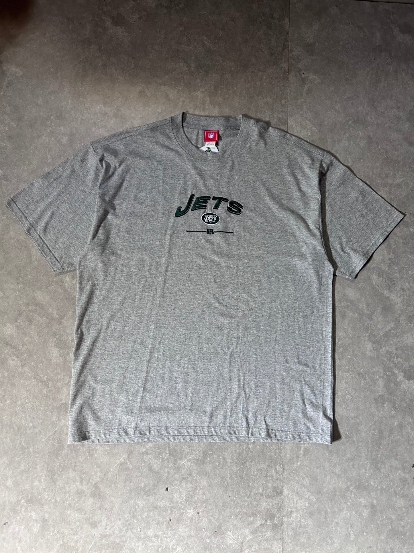 2000's Vintage New York Jets Embroidered Grey T-Shirt - XXL - XXL | Martin City Vintage