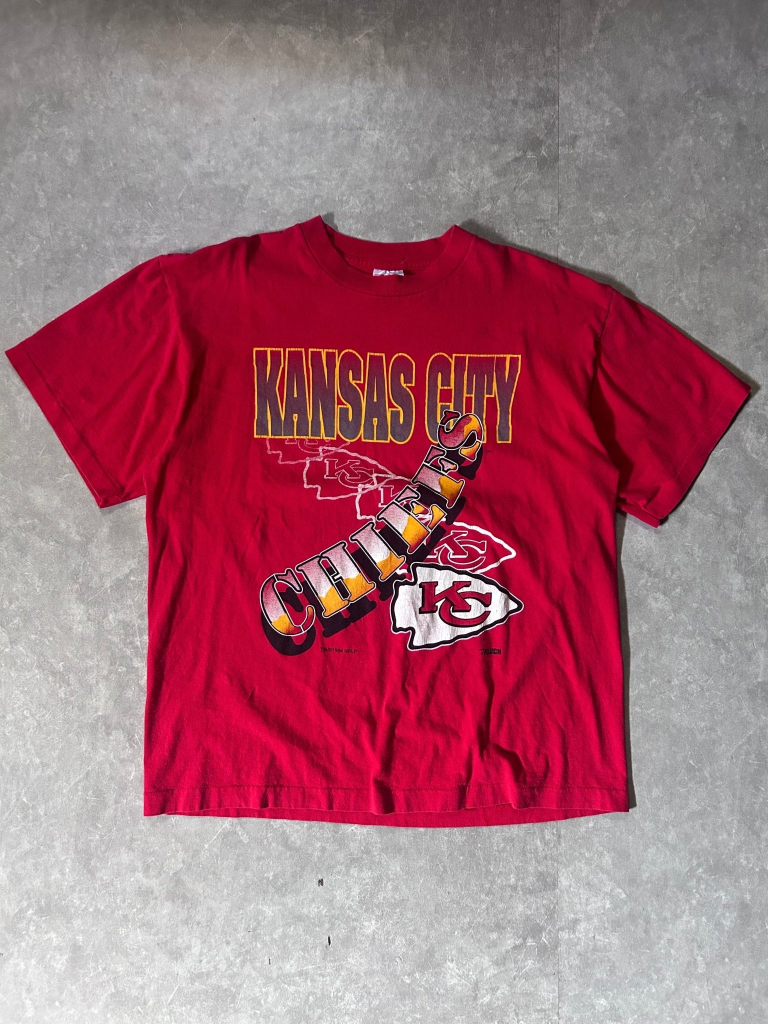90's Vintage Kansas City Chiefs Red T-Shirt - XL - XL | Martin City Vintage