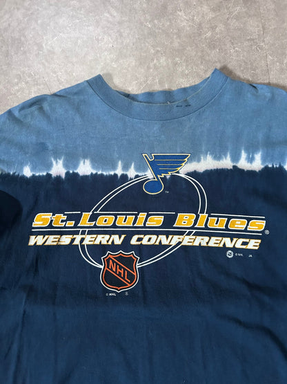 90's Vintage St. Louis Blues Navy/Blue Long Sleeve - XL - XL | Martin City Vintage