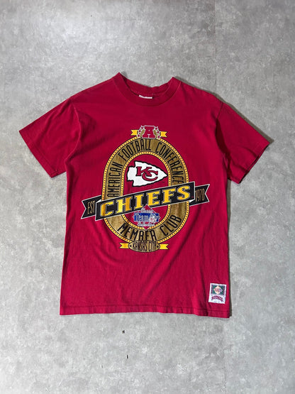 90's Vintage Kansas City Chiefs Nutmeg Red T-Shirt - M - M | Martin City Vintage