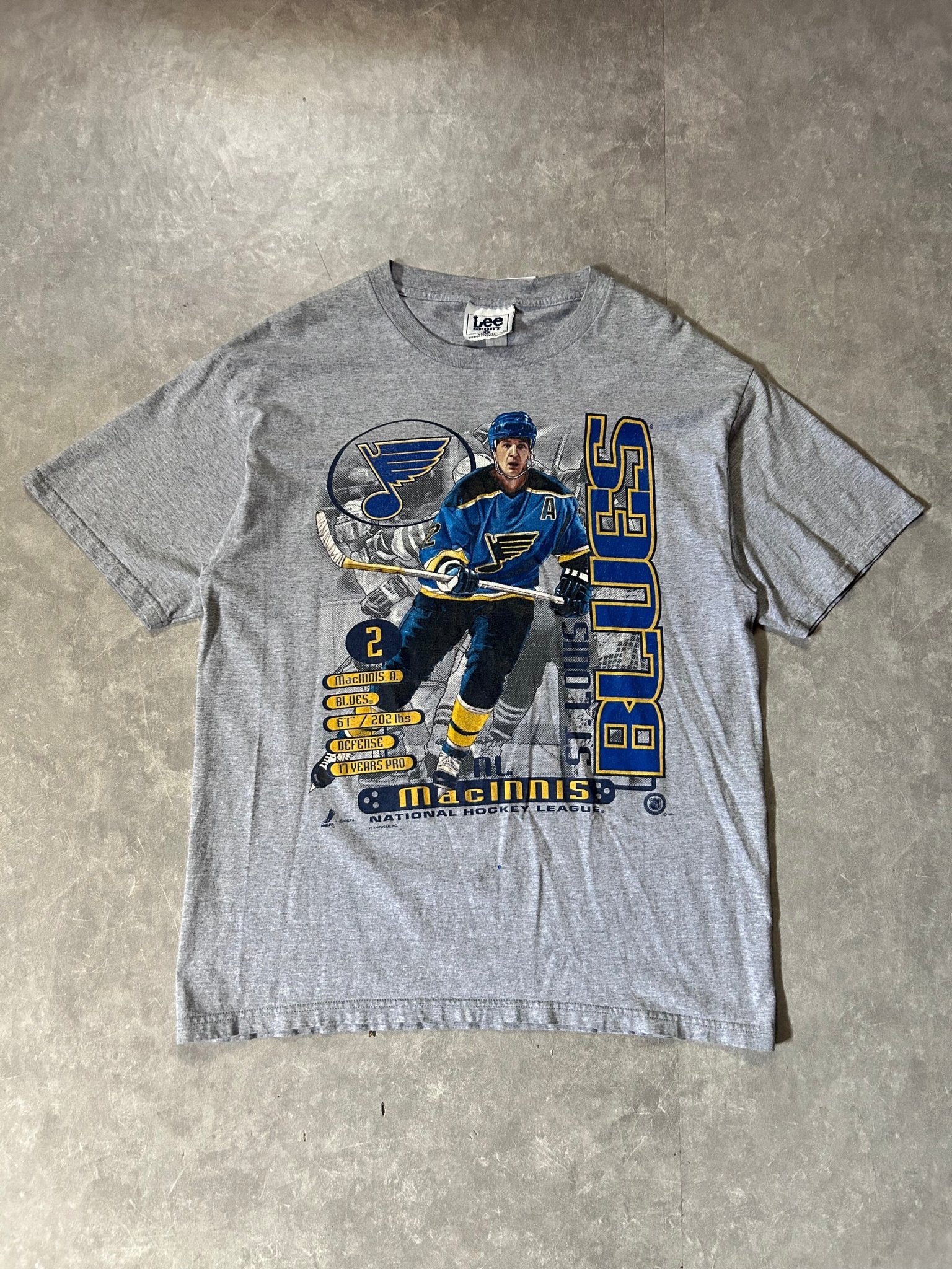 90's Vintage Al MacInnis St. Louis Blues Grey T-Shirt - L - L | Martin City Vintage