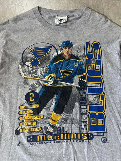 90's Vintage Al MacInnis St. Louis Blues Grey T-Shirt - L - L | Martin City Vintage