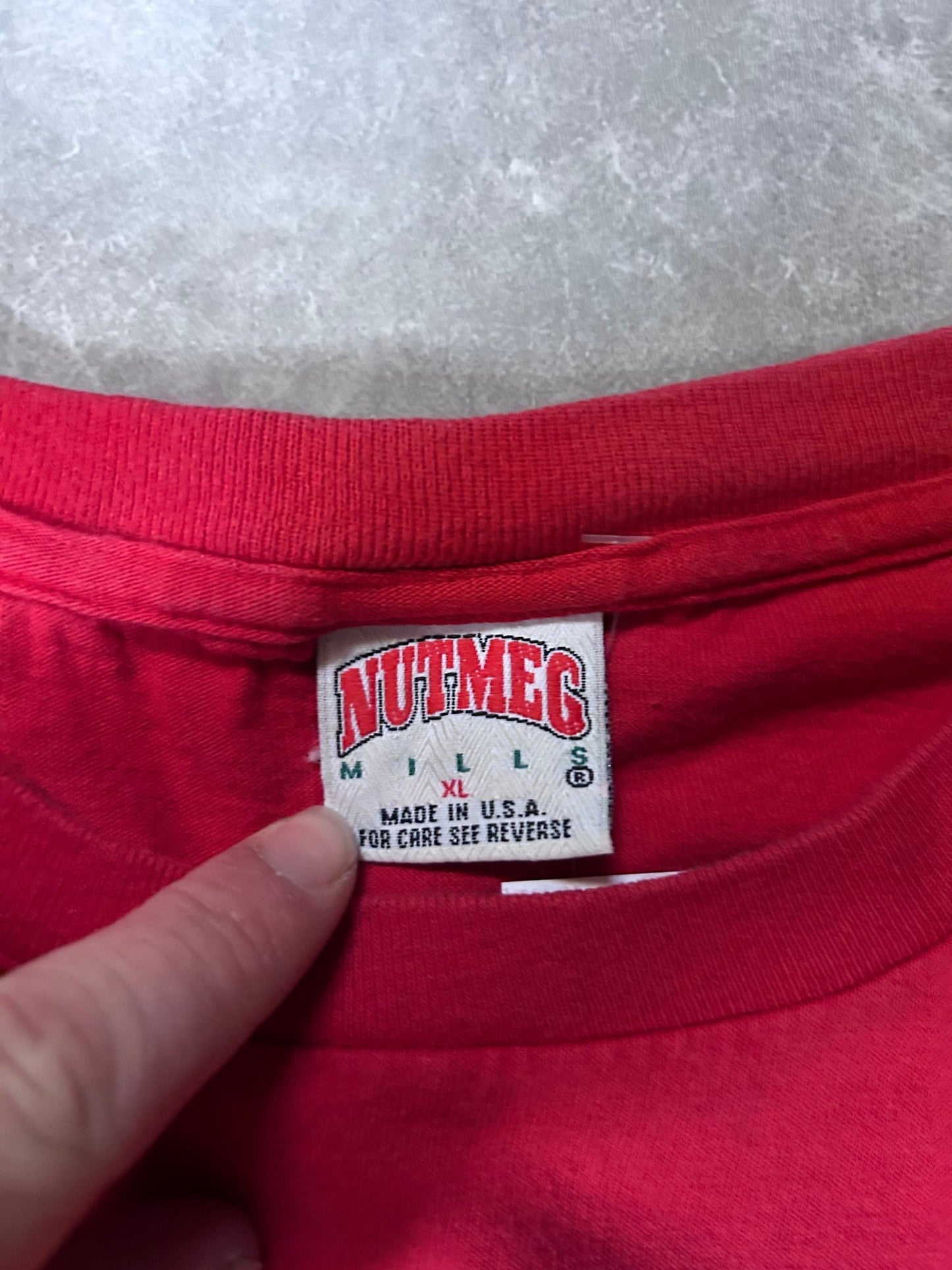 90's Vintage Kansas City Chiefs Nutmeg Red T-Shirt - XL - XL | Martin City Vintage