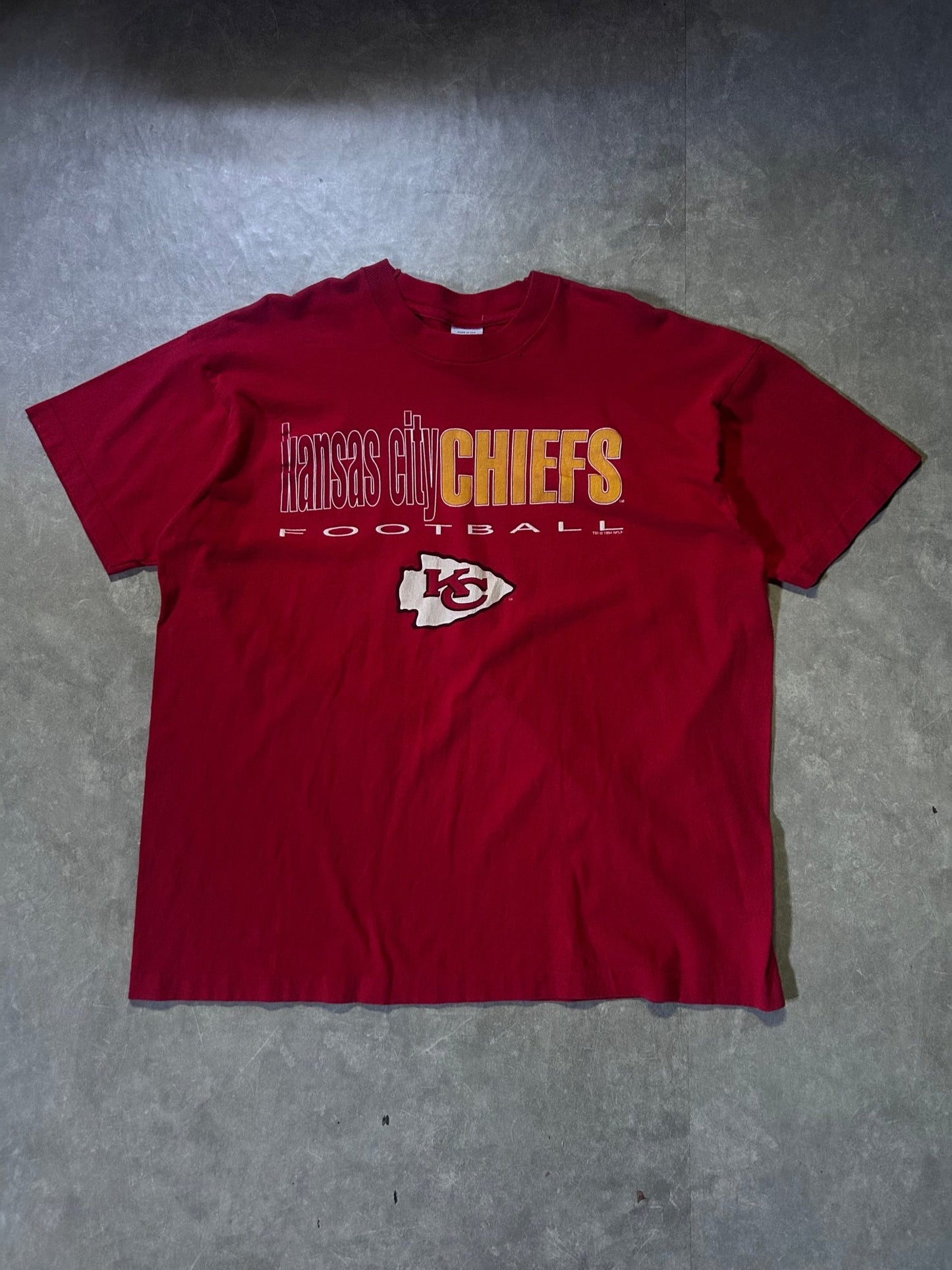 90's Vintage Kansas City Chiefs Salem Red T-Shirt - XL - XL | Martin City Vintage