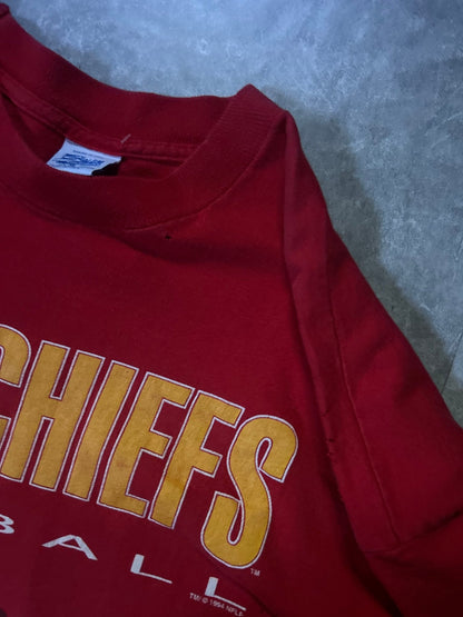 90's Vintage Kansas City Chiefs Salem Red T-Shirt - XL - XL | Martin City Vintage
